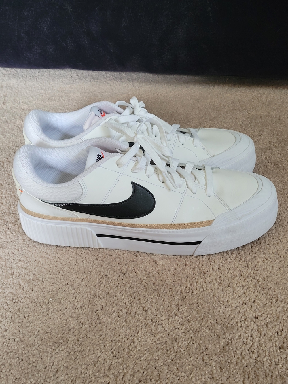 Nike Court Legacy Lift Womens Size 11 White Black Sneakers DM7590-100